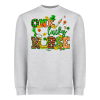Heather Grey St. Patricks Day one lucky nurse Heavyweight Sweatshirt - HowdyJamesFarm