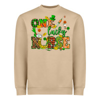 Mushroom St. Patricks Day one lucky nurse Heavyweight Sweatshirt - HowdyJamesFarm
