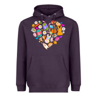 Plum Easter Love Heavyweight Hoodie - CowhideDigitalArt