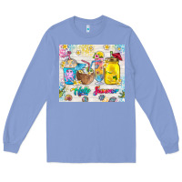 Colony Blue hello summer coffee cups Long Sleeve Tee - TumblerDesignByShophia