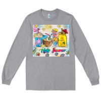Heather Grey hello summer coffee cups Long Sleeve Tee - TumblerDesignByShophia
