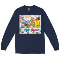 Navy hello summer coffee cups Long Sleeve Tee - TumblerDesignByShophia