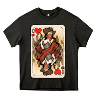 Asphalt queen of hearts cowgirl Heavy Core Tee - NancyCooperArtShop