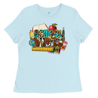 Baby Blue school vibes Ladies Tee - NancyCooperArtShop
