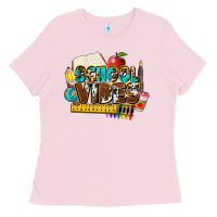 Bubblegum Pink school vibes Ladies Tee - NancyCooperArtShop