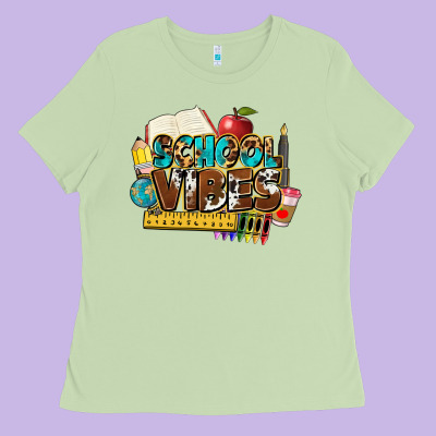 School Vibes Ladies Tee Designed By Nancycooperartshop
