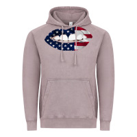 Lips American Flag Vintage Hoodie | Teevron