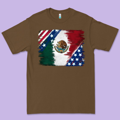 Mexican With American Flag Premium Tee Designed By Ranaportraitstore
