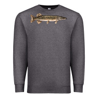 Charcoal Heather Northern Pike Fish Illustrations Premium Sweatshirt - LillyAllenDesigns