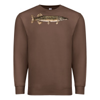 Chestnut Northern Pike Fish Illustrations Premium Sweatshirt - LillyAllenDesigns