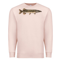Pale Pink Northern Pike Fish Illustrations Premium Sweatshirt - LillyAllenDesigns