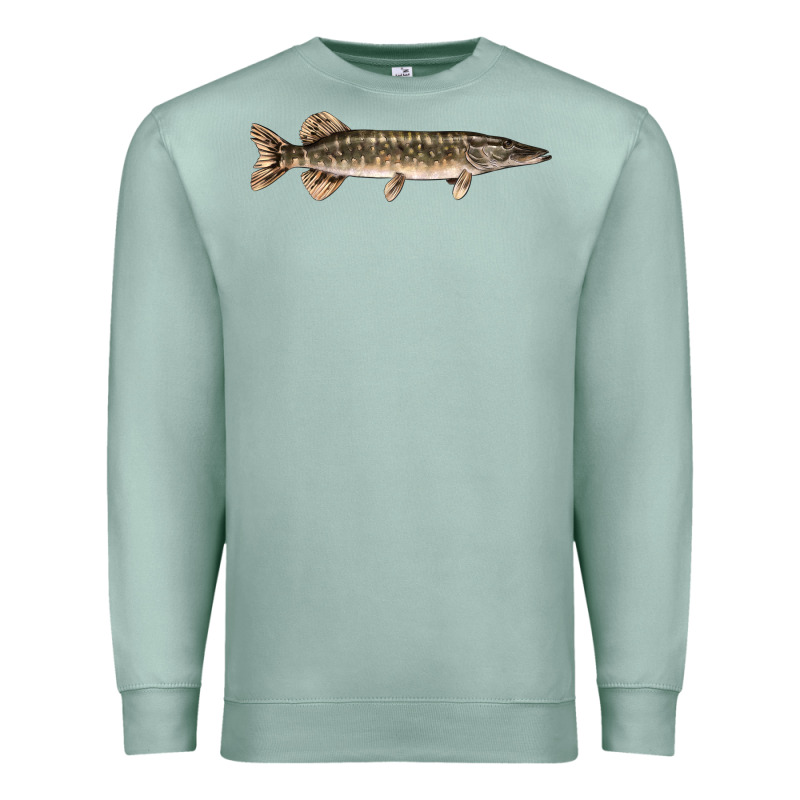 Northern Pike Fish Illustrations Premium Sweatshirt by LillyAllenDesigns | Teevron