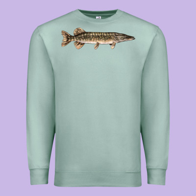 Northern Pike Fish Illustrations Premium Sweatshirt Designed By Lillyallendesigns