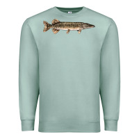Seafoam Northern Pike Fish Illustrations Premium Sweatshirt - LillyAllenDesigns