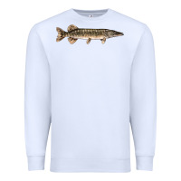 White Northern Pike Fish Illustrations Premium Sweatshirt - LillyAllenDesigns