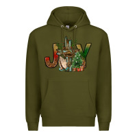 Army Green joy christmas with cross bbs Premium Hoodie - BundleAndBundleShop
