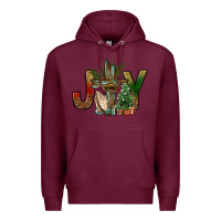 Burgundy joy christmas with cross bbs Premium Hoodie - BundleAndBundleShop