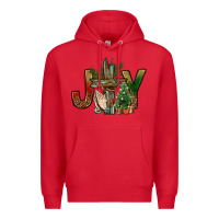 Red joy christmas with cross bbs Premium Hoodie - BundleAndBundleShop
