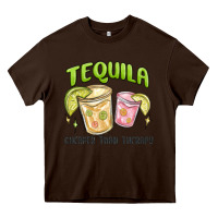 Chocolate Brown tequila cheaper than therapy Heavy Core Tee - MaliasSmallBusiness