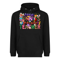 Black Every Bunny Favorite Teacher Easter Heavyweight Hoodie - CowhideDigitalArt