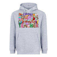 Heather Grey Every Bunny Favorite Teacher Easter Heavyweight Hoodie - CowhideDigitalArt