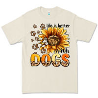 Bone life is better with dogs sunflower Premium Tee - MaliasSmallBusiness