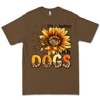 Cacao life is better with dogs sunflower Premium Tee - MaliasSmallBusiness