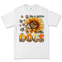 White life is better with dogs sunflower Premium Tee - MaliasSmallBusiness
