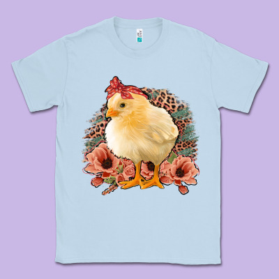 Chick With Flowers Leopard Background Classic Tee Designed By Bettercallsaul