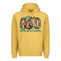 Antique Gold with god all things are possible with horse bbs Premium Hoodie - BundleAndBundleShop