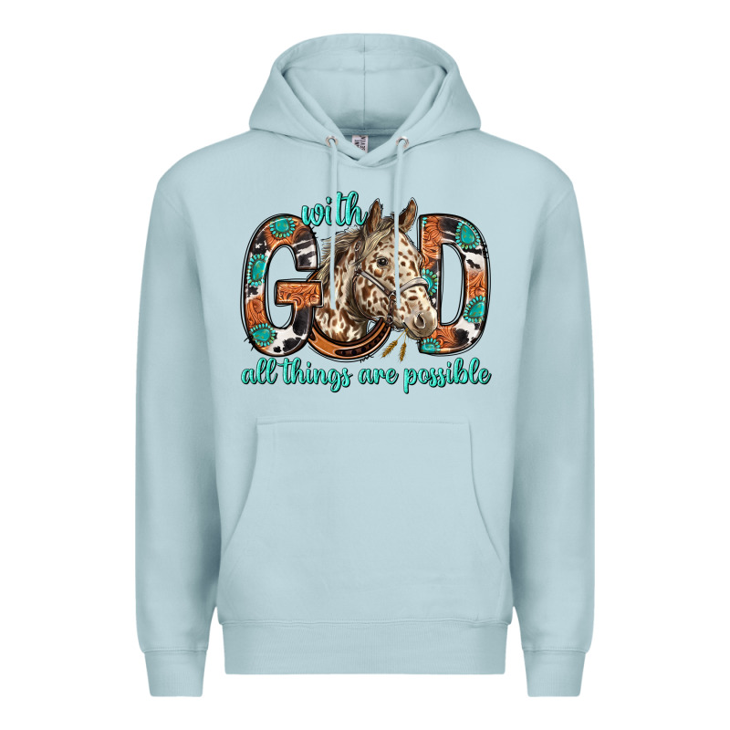 With God All Things Are Possible With Horse Bbs Premium Hoodie by BundleAndBundleShop | Teevron