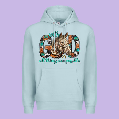 With God All Things Are Possible With Horse Bbs Premium Hoodie Designed By Bundleandbundleshop