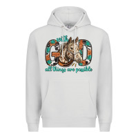 Dove Grey with god all things are possible with horse bbs Premium Hoodie - BundleAndBundleShop