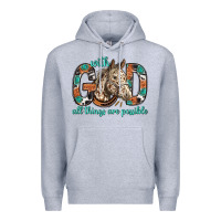 Heather Grey with god all things are possible with horse bbs Premium Hoodie - BundleAndBundleShop