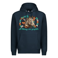 Navy with god all things are possible with horse bbs Premium Hoodie - BundleAndBundleShop
