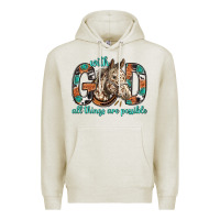 Oatmeal Heather with god all things are possible with horse bbs Premium Hoodie - BundleAndBundleShop
