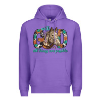 Purple with god all things are possible with horse bbs Premium Hoodie - BundleAndBundleShop