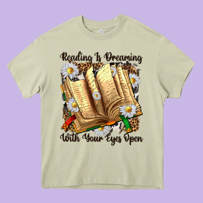 Reading Is Dreaming With Your Eyes Open Heavy Core Tee Designed By Nancycooperartshop