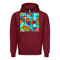 Burgundy Pride lgbtq ice cream and sunflowers seamless Zipper Hoodie - BundleAndBundleShop
