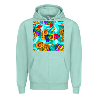 Seafoam Pride lgbtq ice cream and sunflowers seamless Zipper Hoodie - BundleAndBundleShop