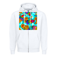 White Pride lgbtq ice cream and sunflowers seamless Zipper Hoodie - BundleAndBundleShop