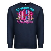Navy All Booked For Valentines Premium Sweatshirt - CowhideDigitalArt
