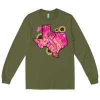 Army Green Texas map Cancer Long Sleeve Tee - HowdyJamesFarm