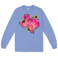 Colony Blue Texas map Cancer Long Sleeve Tee - HowdyJamesFarm