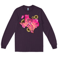 Plum Texas map Cancer Long Sleeve Tee - HowdyJamesFarm