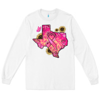 White Texas map Cancer Long Sleeve Tee - HowdyJamesFarm
