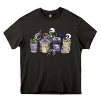 Asphalt skeleton coffee cups Heavy Core Tee - NancyCooperArtShop