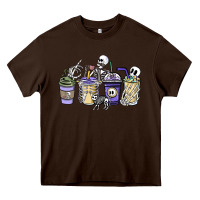 Skeleton Coffee Cups Heavy Core Tee | Teevron