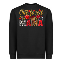 Black One loved mama valentines day Heavyweight Sweatshirt - HowdyJamesFarm