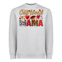 Heather Grey One loved mama valentines day Heavyweight Sweatshirt - HowdyJamesFarm
